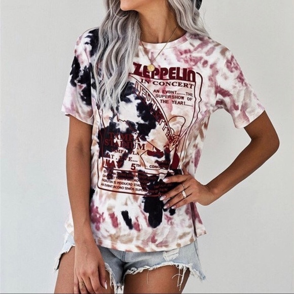 𝅺🔥LED Zeppelin Tie‎ Dye Retro T-shirt. 🎸🎵New - Picture 2 of 9